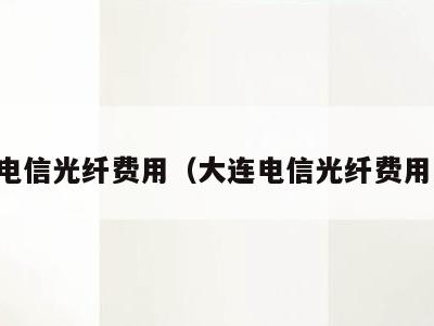 大连电信光纤费用(大连电信光纤费用多少)