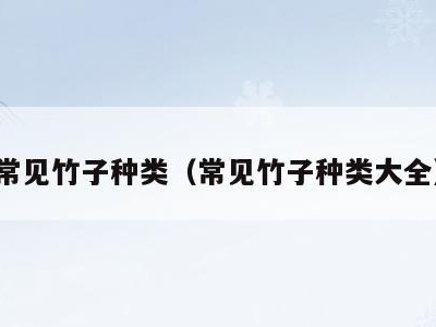 常见竹子种类(常见竹子种类大全)