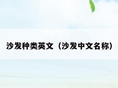 沙发种类英文（沙发中文名称）