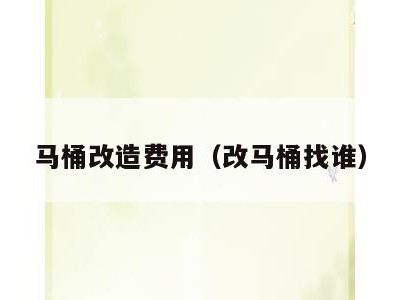 马桶改造费用(改马桶找谁)