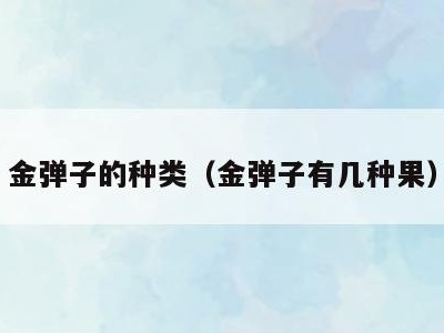金弹子的种类(金弹子有几种果)