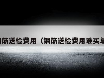钢筋送检费用(钢筋送检费用谁买单)