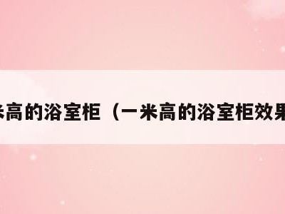 一米高的浴室柜(一米高的浴室柜效果图)