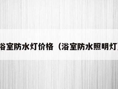 浴室防水灯价格(浴室防水照明灯)