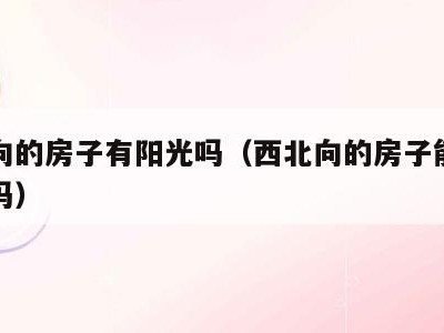 西北向的房子有阳光吗(西北向的房子能晒到太阳吗)