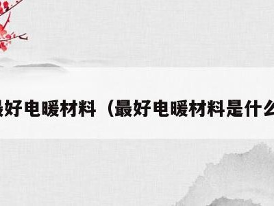 最好电暖材料(最好电暖材料是什么)