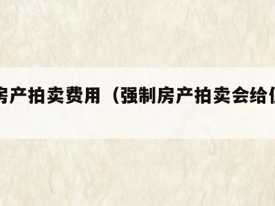强制房产拍卖费用(强制房产拍卖会给低价吗?)