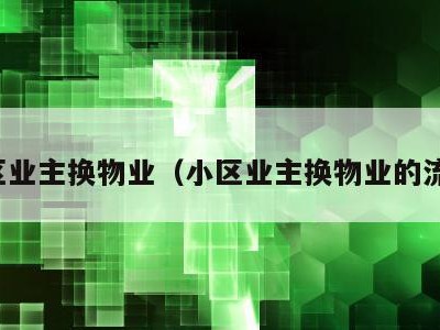 小区业主换物业（小区业主换物业的流程）