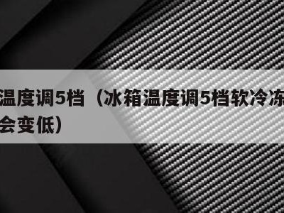 冰箱温度调5档(冰箱温度调5档软冷冻温度会不会变低)