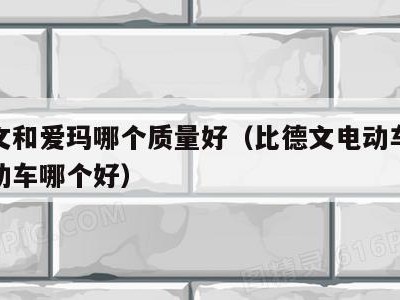 比德文和爱玛哪个质量好（比德文电动车和爱玛电动车哪个好）