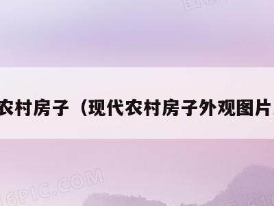 现代农村房子(现代农村房子外观图片大全)