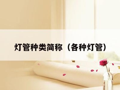 灯管种类简称(各种灯管)
