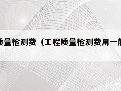 工程质量检测费（工程质量检测费用一般多少）