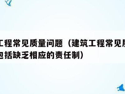 建筑工程常见质量问题(建筑工程常见质量问题不包括缺乏相应的责任制)