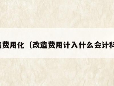 改造费用化（改造费用计入什么会计科目）
