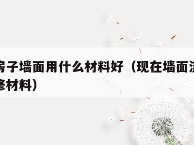 装修房子墙面用什么材料好（现在墙面流行哪种装修材料）