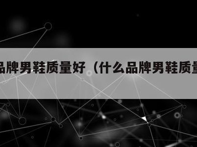 什么品牌男鞋质量好(什么品牌男鞋质量好又便宜)