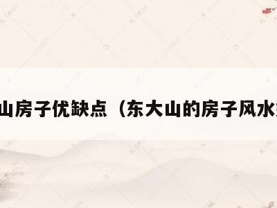 东大山房子优缺点(东大山的房子风水好吗)