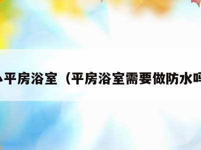 小平房浴室（平房浴室需要做防水吗）