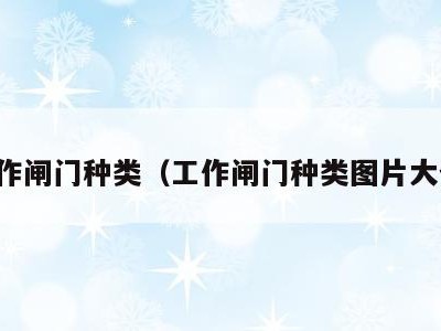 工作闸门种类(工作闸门种类图片大全)