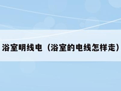 浴室明线电(浴室的电线怎样走)