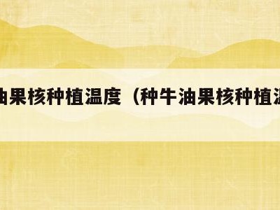 种牛油果核种植温度(种牛油果核种植温度是多少)