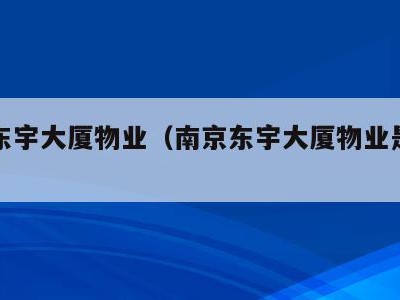 南京东宇大厦物业（南京东宇大厦物业是哪家公司）