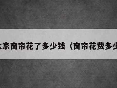 大家窗帘花了多少钱(窗帘花费多少)