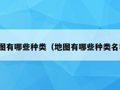 地图有哪些种类（地图有哪些种类名称）