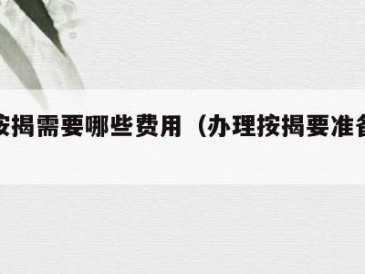 办理按揭需要哪些费用(办理按揭要准备什么材料)