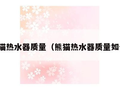 熊猫热水器质量(熊猫热水器质量如何)