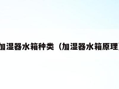 加湿器水箱种类（加湿器水箱原理）