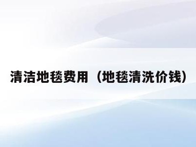 清洁地毯费用(地毯清洗价钱)