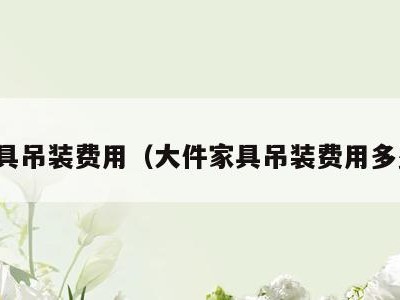 家具吊装费用(大件家具吊装费用多少)