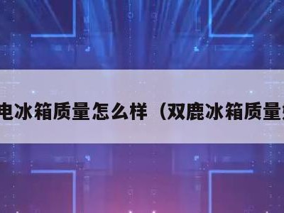 双鹿电冰箱质量怎么样（双鹿冰箱质量好吗）
