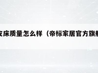 帝标皮床质量怎么样（帝标家居官方旗舰店床）