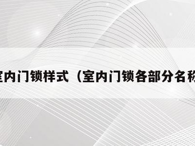 室内门锁样式（室内门锁各部分名称）