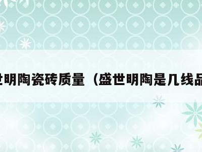盛世明陶瓷砖质量(盛世明陶是几线品牌)