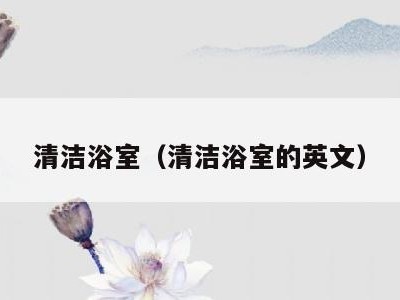 清洁浴室(清洁浴室的英文)