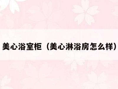 美心浴室柜(美心淋浴房怎么样)