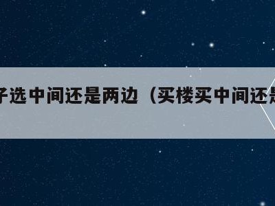 买房子选中间还是两边(买楼买中间还是两边)