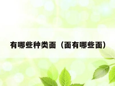 有哪些种类面（面有哪些面）