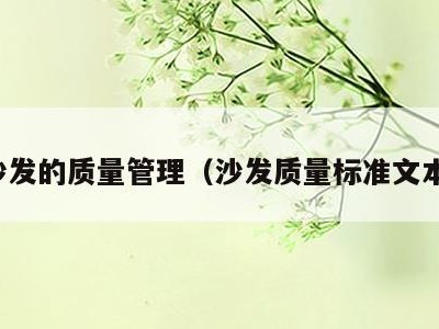 沙发的质量管理(沙发质量标准文本)