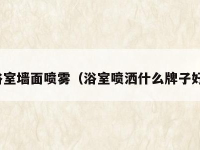 浴室墙面喷雾（浴室喷洒什么牌子好）