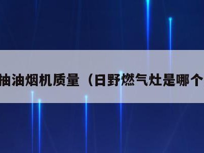 日野抽油烟机质量（日野燃气灶是哪个国家）