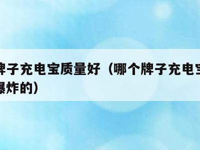 哪个牌子充电宝质量好（哪个牌子充电宝质量好不爆炸的）