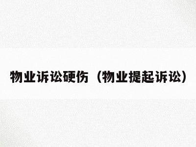 物业诉讼硬伤(物业提起诉讼)