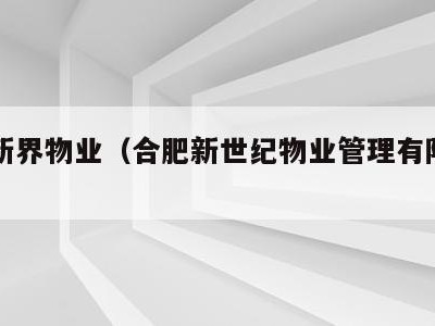合肥新界物业(合肥新世纪物业管理有限公司)