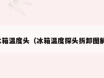 冰箱温度头（冰箱温度探头拆卸图解）