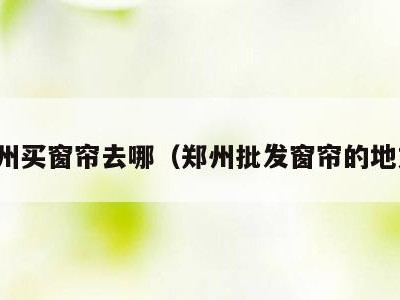 郑州买窗帘去哪（郑州批发窗帘的地方）